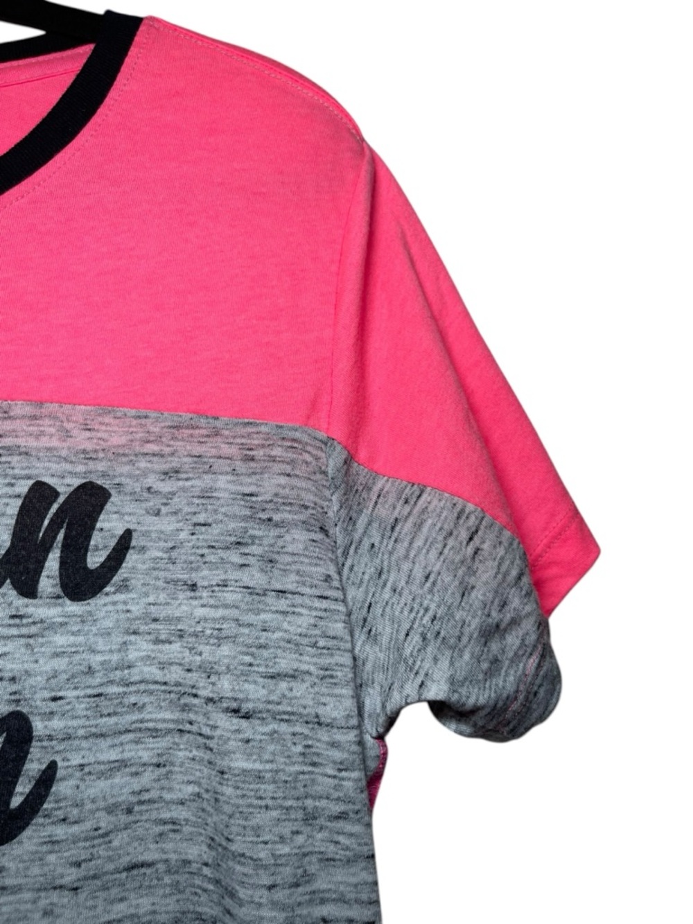 American Fighter Buckle Women’s Pink & Heather Gray Script Logo Tee Size Large - Picture 8 of 16